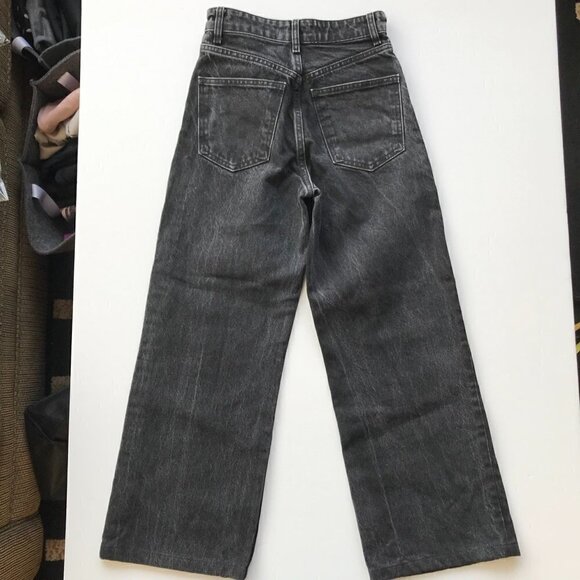 ZARA DENIM JEANS HI-RISE WIDE-LEG CROPPED JEANS GREY 00, 24 x 21 - Picture 10 of 16